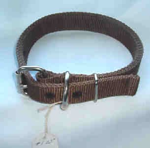 23 inch New Dog Collar Thick Nylon Color Brown Fits Neck 13-17 inch