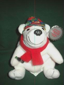 Coca-Cola Coke Beanie Bag Bear No. 0167 Checkered Cap and Scarf