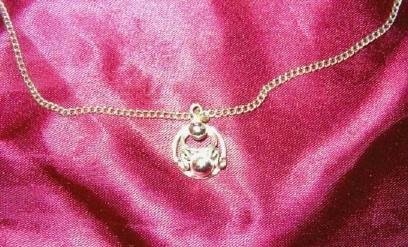 Door Knocker Charm on an 18 inch Silver Tone Necklace - Estate Find