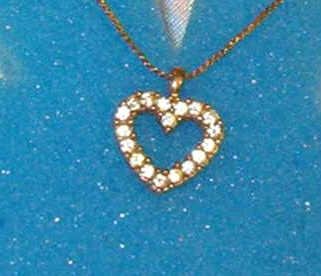 Avon Rhinestone Heart Shape Design 18 inch Necklace