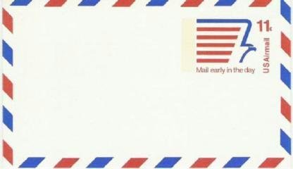Usps 11 cent Airmail Prestamped Postcard ~ Unused and Mint
