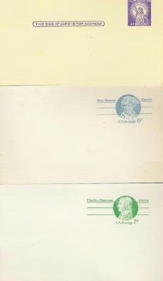 Usps 3, 6, and 7 Cent Post Card Lot (3) in vgc Unused 1970s Several Available
