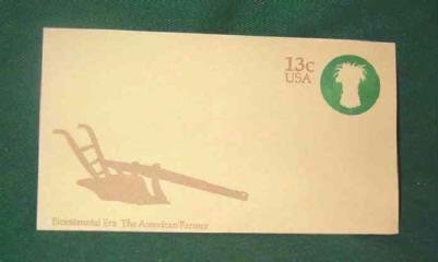 Usps 13 cent American Farmer Bicentennial Era Pre Stamped Envelope