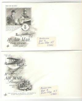 Two Usps Government Air Mail Envelopes 1971 Series fdi Coil Stamp