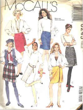McCalls Pattern Number 6245 Ladies Size 6 Various Skirts
