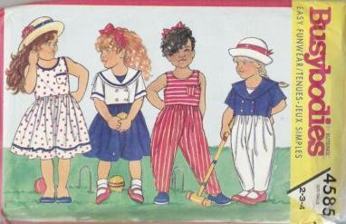 Uncut Butterick Girls Busybodies Funwear Top Dress Pants Pattern 4585