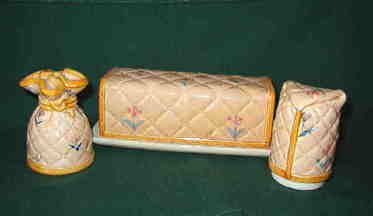 Ron Gordon Cozy Covers Salt Pepper Shakers with Matching Covered Butter Dish - Japan