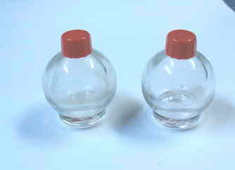 Irice NY Small Salt and Pepper Shaker Set with Red Tops Vintage