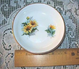 Rosina English Bone China Vintage Bowl-Trinket Dish Featuring Black Eyed Susans