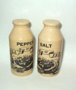 Unused Bill of Fare Milk Bottle Motif Vintage Salt and Pepper Shakers Dated 1973