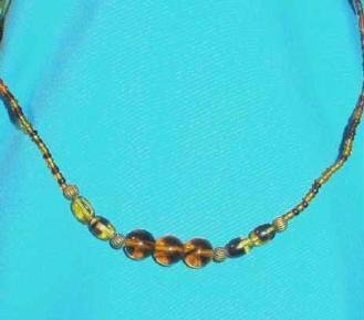 Amber with Seed Beads Choker - Estate Find
