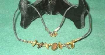 Retro 1970s Brass and Golden Disks on Corded Choker Estate Find