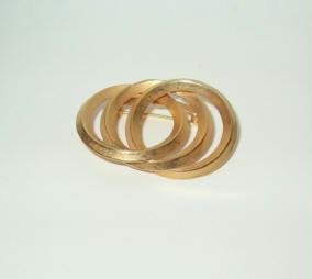 Vintage Circle of Life Gold Tone Pin Brooch Estate Find