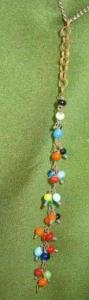 Tiny Beads of Colorful Bakelite Dangling on a Necklace Vintge