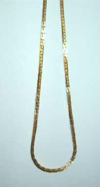 15 inch Squared Snakelink Gold Tone Choker Necklace Estate Find
