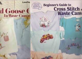 2 Waste Canvas Books Leisure Arts / Am School Directions Dozens of Patterns