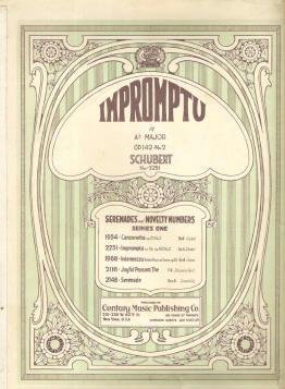Impromptu by Franz Schubert 1924 Sheet Music In Nice Condition