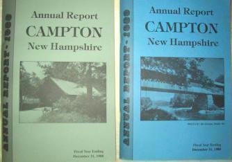 Two Campton New Hampshire Financial Annual Reports For 1988 and 1989