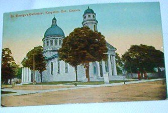1919 Antique Postcard St Georges Cathedral Color Kingston Ontario Canada