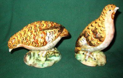 Exquisite Pair of Quail ~ HiGH Gloss and Hand Painted in Italy