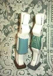 Pair of Tall Rabbits Hand Crafted / Painted / Signed