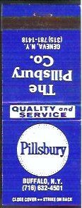 The Pillsbury Co Matchbook Buffalo / Geneva NY Unused