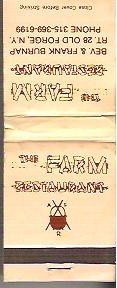 The Farm Restaurant Old Forge NY Matchbook Unused
