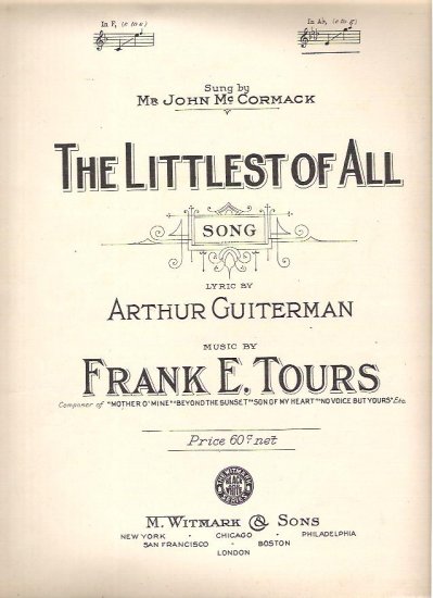 The Littlest of All Sheet music 1918 Arthur Guiterman