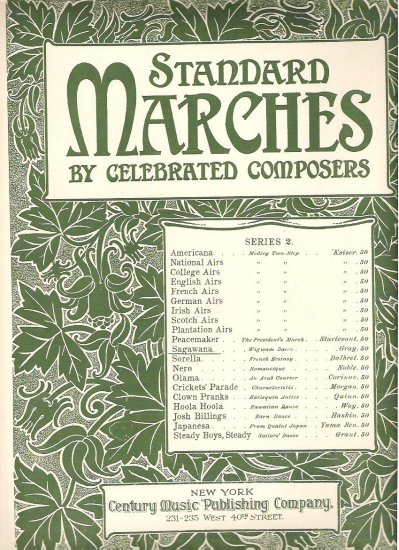 Sagawana sheet Music by Gray - Standard Marches 1905 Antique