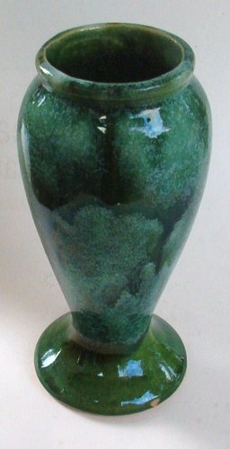 Brush McCoy Green Onyx Stoneware Vase 1930s Vintage - Rare