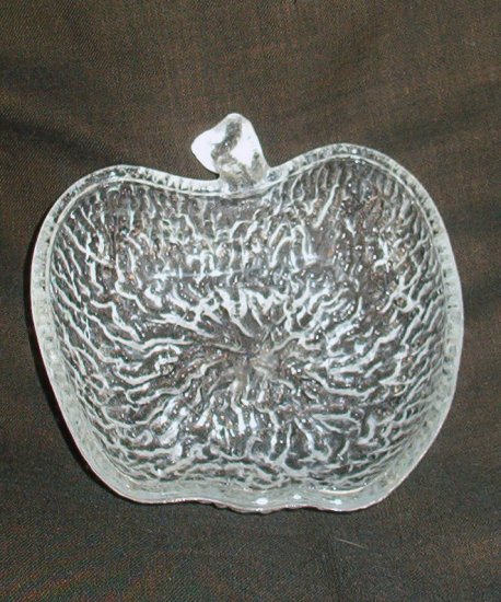 Apple Theme Art Glass Trinket Vanity Bowl Signed Italy