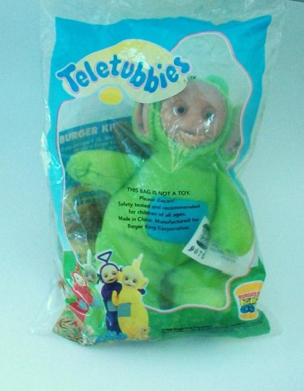 Dipsy of Teletubby Fame 1999 Clip On Beanbag Finger Puppet - New in Package