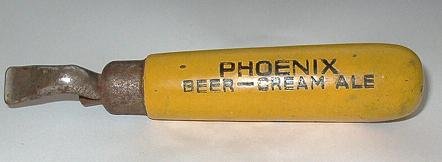 Vintage Phoenix Cream Ale Opener Bright Yellow Wood Handle