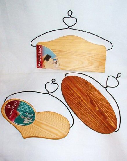 Three Plaques with Arched Wire Hangers - Ready to Paint
