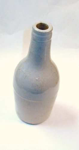 Antique Stoneware Gray Beer or Ale Bottle - Nice Condition