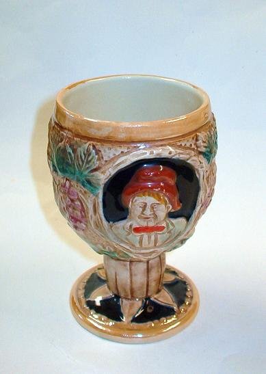 Lusterware Wine Goblet Peach Lustre Ware Exc Cond Vintage