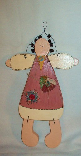 New: Handcrafted Wooden Doll for Girls Bedroom 14 Inches Tall Wall Decor