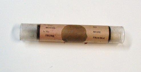 Meeker No More Moth Glass Tube - Kills Moths Pat 1910 - Antique