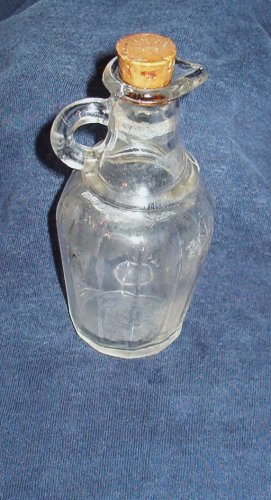 Antique Glass Miniature Pitcher with Cork Stopper
