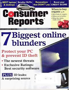 Consumer Reports Magazine September 2008 Protect your P C Newest Threats