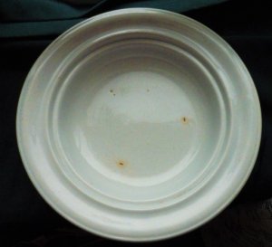 Antique Dieu et Mon Droit Bowl Ironstone China Light Green RARE