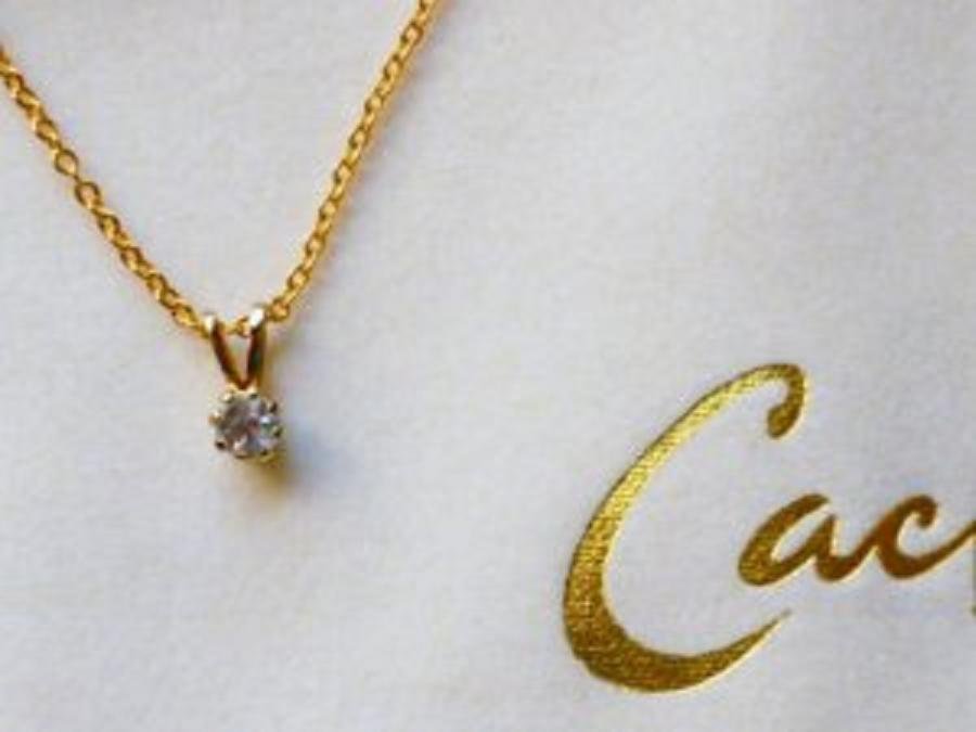 Cache Designer Round Faux Diamond with 18 inch Necklace - New in Box