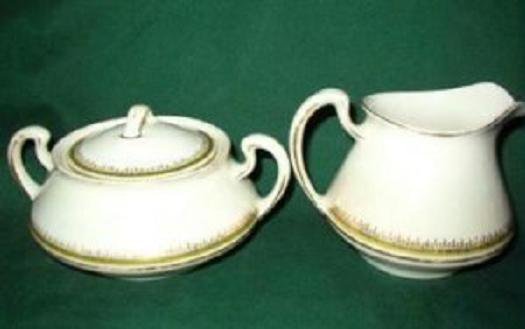Homer Laughlin Sugar and Creamer ~ Empress Pattern Antique and Rare