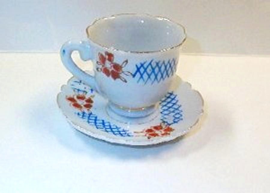 Miniature Porcelain Cup and Saucer Stamped Made in Japan Vintage