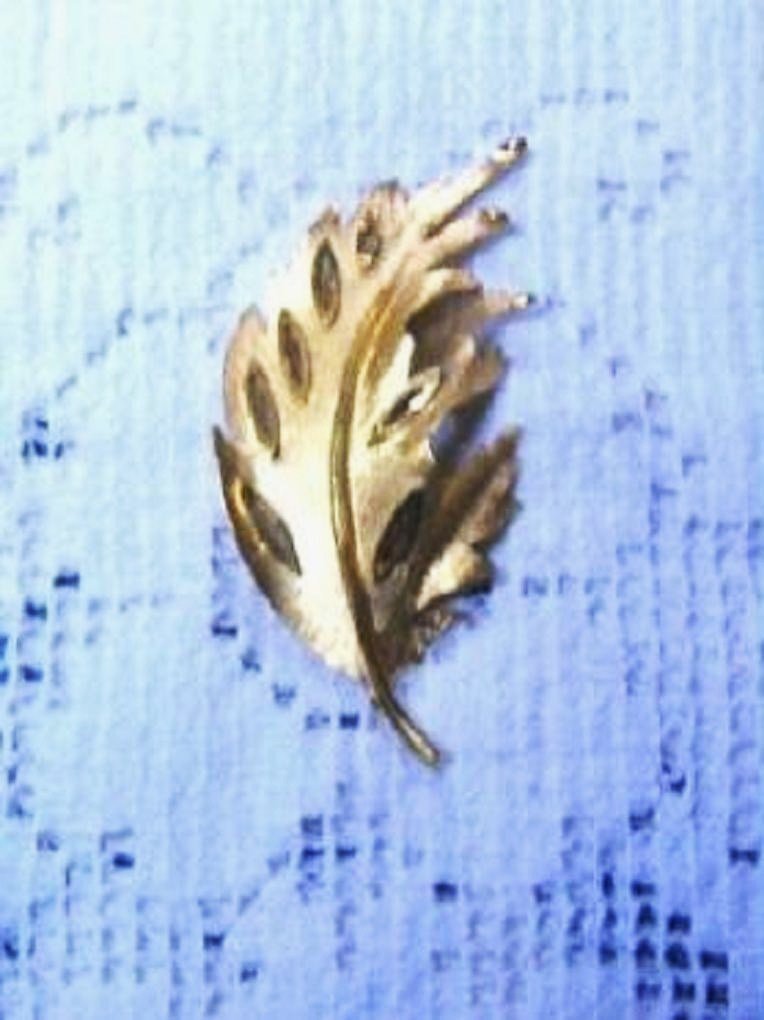 Bsk Gold Tone Leaf Pin Brooch Signed B.S.K. Vintage Estate Find