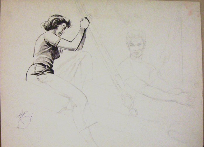 Original Artwork - The Discussion - A.E. (Ted) Ingram - 1950 +