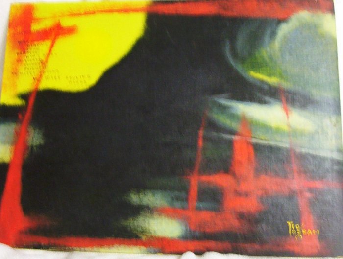 "Nightfighter" An Original Oil Painting by Ted Ingram circa 1970's