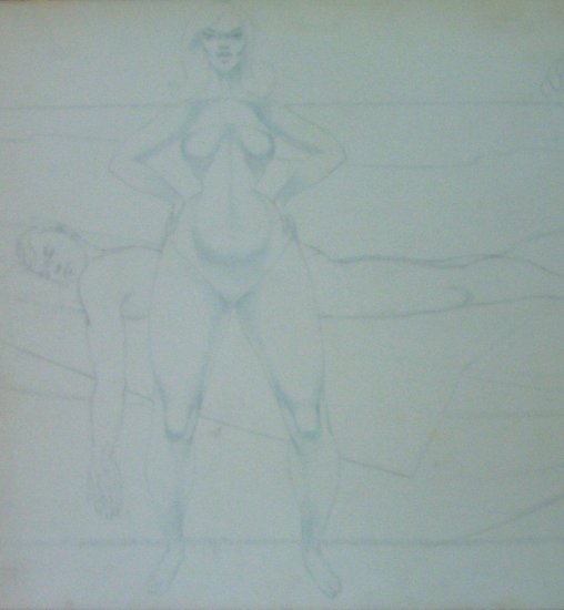 Time to Relax and Savour the Moment - Ted Ingram (A.E. Ingram) Original drawing
