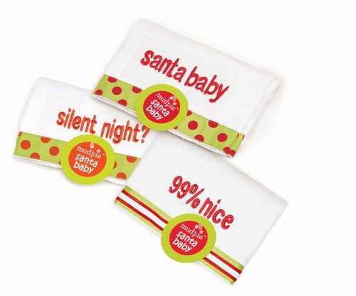 Burp clothes from the Santa Baby line from Mud Pie