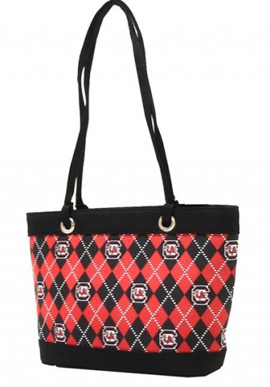 South Carolina Gamecocks Diamond Plaid Tote Bag